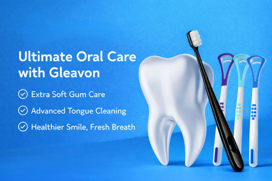 Gleavon Ultimate Oral Care System: Micro Nano Toothbrush & Precision Tongue Scraper for a Healthier Smile