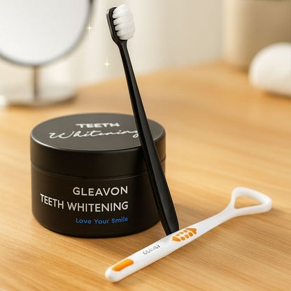 Complete Oral Care Bundle – Teeth Whitening Powder, Micro-Nano Extra Soft Toothbrush & Tongue Cleaner